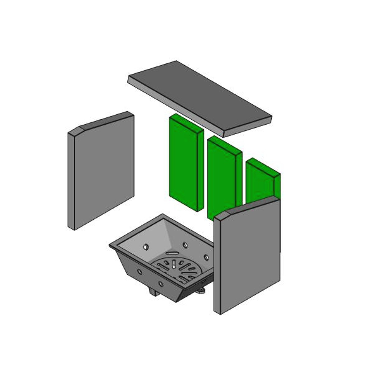 Brennraum hinten Set 3-teilig – Ersatzteil für Techfire Kaminöfen
