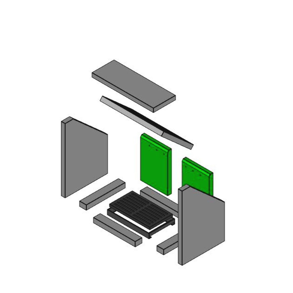 Irina | Brennraum Schamott, hinten, Set 2-teilig