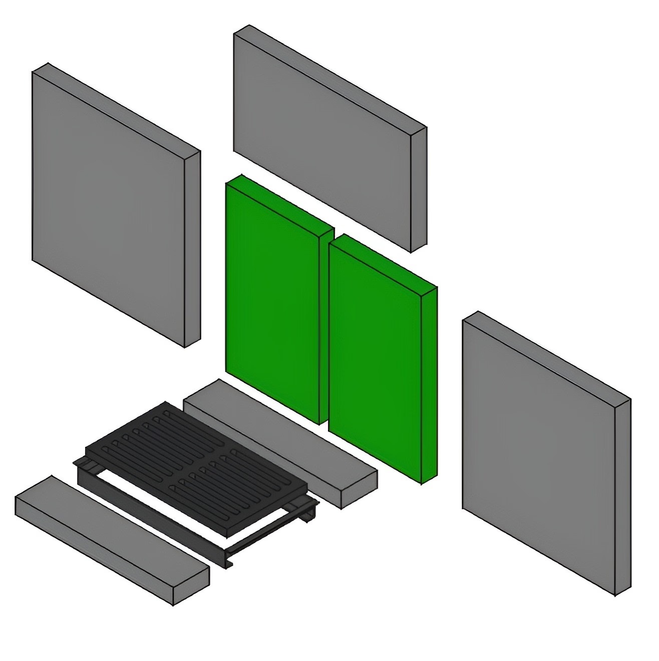Brennraum hinten Set 2-teilig – Ersatzteil für Techfire Kaminöfen