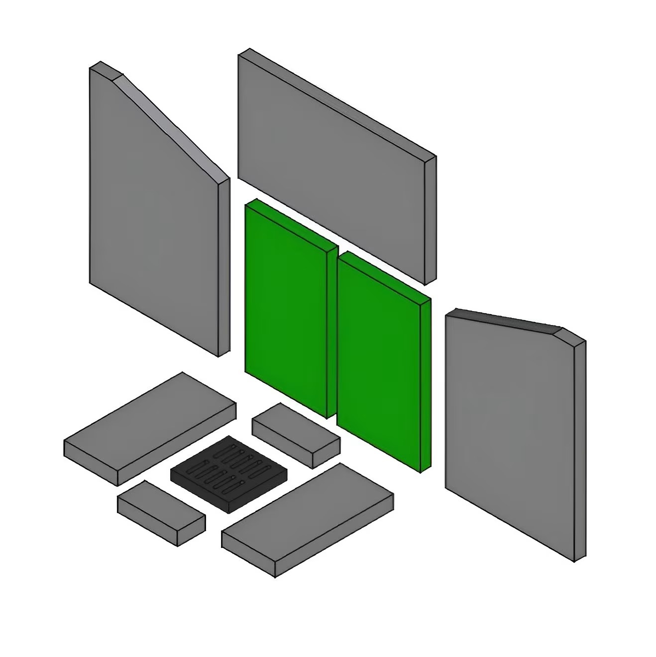 Brennraum hinten Set 2-teilig – Ersatzteil für Techfire Kaminöfen